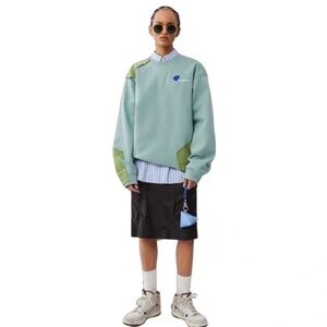 Ader Error Fall 2022 Seafoam Green Patch Jersey Terry Sweatshirt